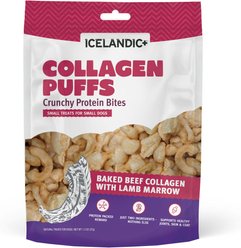Icelandic+ Beef Collagen & Marrow Puffs Bites Small Dehydrated Dog Treats, 1.3-oz bag