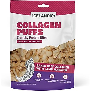 Icelandic+ Beef Collagen & Marrow Puffs Bites Small Dehydrated Dog Treats, 1.3-oz bag