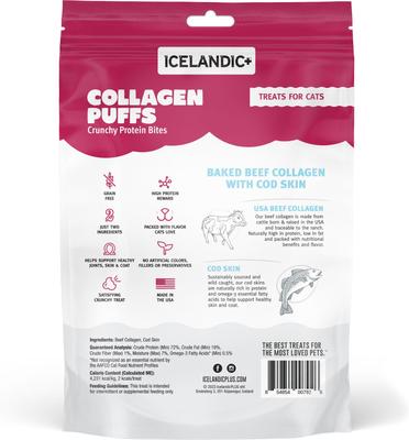 Show full view: Icelandic+ Beef Collagen Mini Puffs with Fish Crunchy Cat Treats, 0.5-oz bag slide 3 of 4