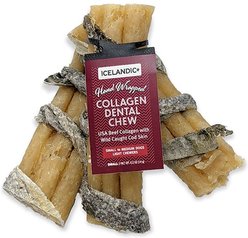 Icelandic+ Beef Collagen with Wrapped Fish 4-in Dental Chew Dog Treats slide 1 of 2