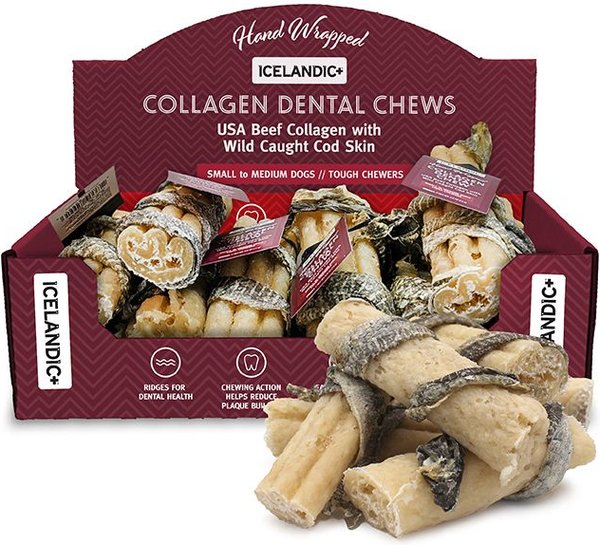 Icelandic+ Beef Collagen with Wrapped Fish 4-in Dental Chew Dog Treats
