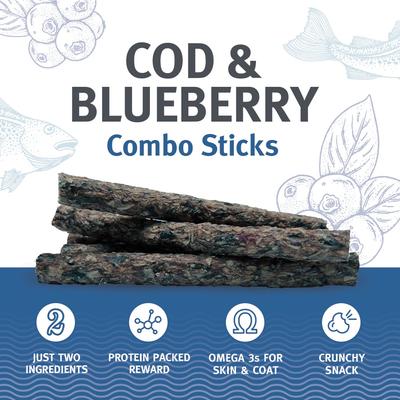 Show full view: Icelandic+ Cod & Blueberry Combo Sticks Dog Treats, 6 count slide 6 of 7