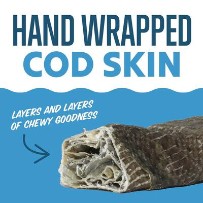 Show full view: Icelandic+ Cod Skin 10-inch Hand Wrapped Natural Dog Chew, 12 count slide 4 of 7