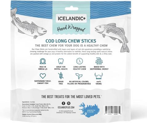 Show full view: Icelandic+ Cod Skin 10-inch Hand Wrapped Natural Dog Chew, 12 count slide 3 of 7
