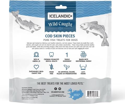 Show full view: Icelandic+ Cod Skin Strips Dog Treats, 16-oz bag slide 3 of 5