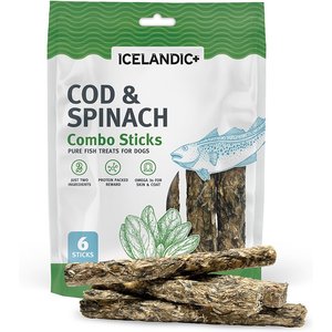 Icelandic+ Cod & Spinach Combo Sticks Dog Treats, 6 count