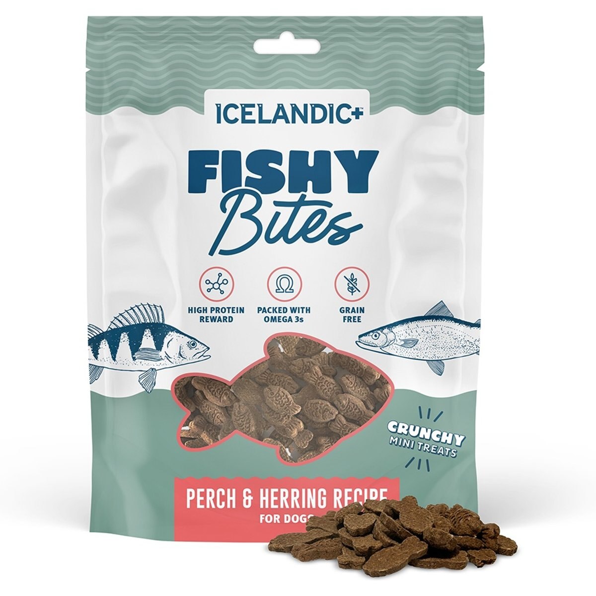 Icelandic+ Fishy Bites Perch & Herring Recipe Dog Treats, 2-oz bag