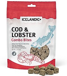 Icelandic+ Grain-Free Cod & Lobster Combo Bites Dog Treats, 3-oz bag