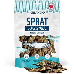 Icelandic+ Grain-Free Sprats Whole Fish Adult Crunchy Cat Treats, 0.85-oz bag