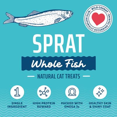 Show full view: Icelandic+ Grain-Free Sprats Whole Fish Adult Crunchy Cat Treats, 0.85-oz bag slide 5 of 7