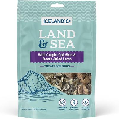 Show full view: Icelandic+ Land & Sea Cod Skin & Lamb Freeze-Dried Dog Treats, 2.4-oz bag slide 8 of 8