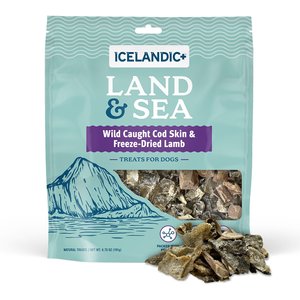 Icelandic+ Land & Sea Cod Skin & Lamb Freeze-Dried Dog Treats, 6.75-oz bag