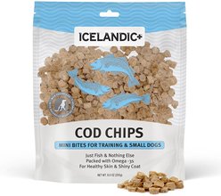Icelandic+ Mini Cod Fish Chips Dehydrated Dog Treats, 9-oz bag