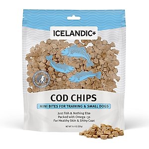 Icelandic+ Mini Cod Fish Chips Dehydrated Dog Treats, 9-oz bag