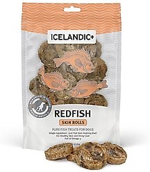 Icelandic+ Redfish Skin Rolls Fish Dog Treat, 3.0-oz bag