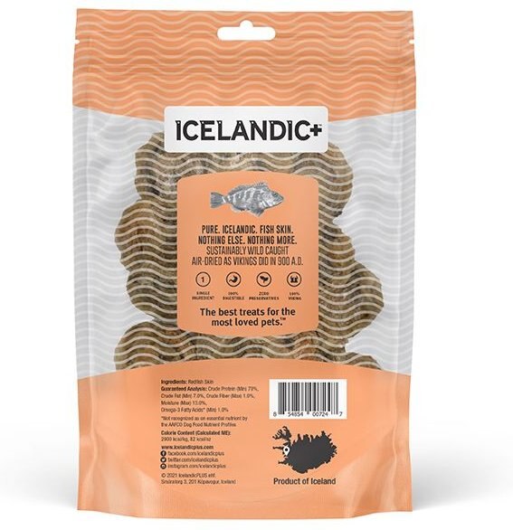 Icelandic+ Redfish Skin Rolls Fish Dog Treat, 3.0-oz bag