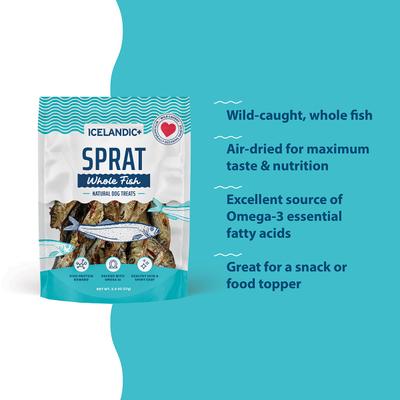 Show full view: Icelandic+ Sprats Whole Fish Dog Treats, 2-oz bag slide 5 of 7