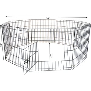 Iconic Pet 8-Panel Portable Foldable Wire Dog Pen, 24-in