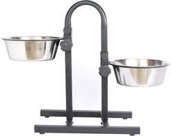 Iconic Pet Adjustable Stainless Steel Dog & Cat Double Diner, 96-oz