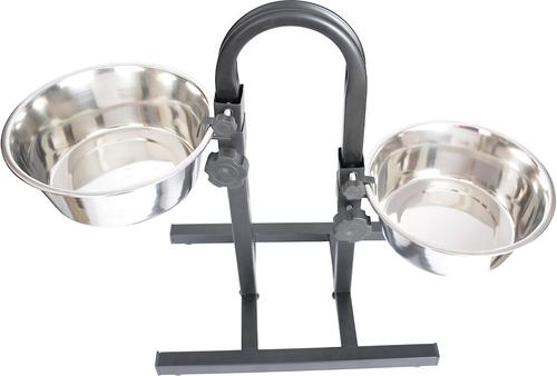 Show full view: Iconic Pet Adjustable Stainless Steel Dog & Cat Double Diner, 96-oz slide 3 of 3