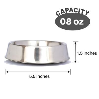 Show full view: Iconic Pet Anti Ant Stainless Steel Non Skid Dog & Cat Bowl, 2 count, 1-cup slide 7 of 8