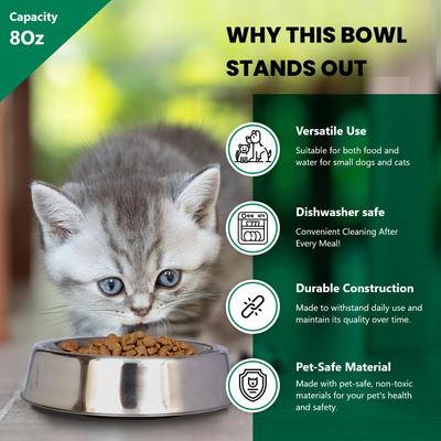 Show full view: Iconic Pet Anti Ant Stainless Steel Non Skid Dog & Cat Bowl, 2 count, 1-cup slide 2 of 8