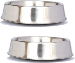 Iconic Pet Anti Ant Stainless Steel Non Skid Dog & Cat Bowl, 2 count, 4-cup
