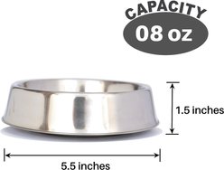 Iconic Pet Anti Ant Stainless Steel Non Skid Dog & Cat Bowl, 2 count, 8-cup slide 2 of 8
