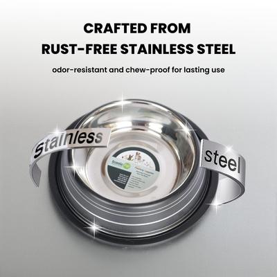 Show full view: Iconic Pet Color Splash Stripe Non-Skid Dog Bowl, 2 count, Black, 1-cup slide 6 of 10