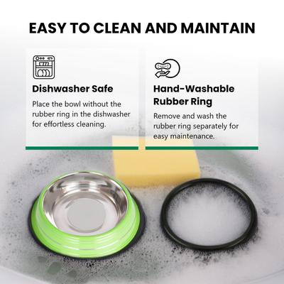 Show full view: Iconic Pet Color Splash Stripe Non-Skid Dog Bowl, 2 count, Green, 1-cup slide 8 of 10