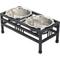 Show in main carousel: Iconic Pet Elevated Rectangular Non-Skid Stainless-Steel Double Diner Dog Bowl, Black, Medium: 32-oz slide 1 of 9
