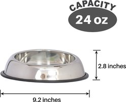 Iconic Pet Heavy Weight Non-Skid Easy Feed High Back Stainless Steel Dog & Cat Bowl, 24-oz slide 2 of 6