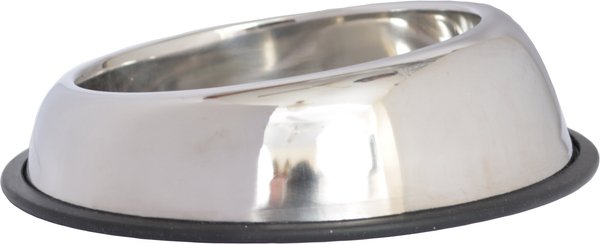 Iconic Pet Heavy Weight Non-Skid Easy Feed High Back Dog Bowl, Stainless Steel, 2 count