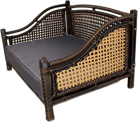 Show full view: Iconic Pet Maharaja Rattan Sofa Cat & Dog Bed with Removable Cover, Caramel & Mocha slide 2 of 10