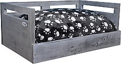 Iconic Pet Sassy Paws Wooden Sofa Cat & Dog Bed with Removable Cover, Antique Gray, Small slide 2 of 9