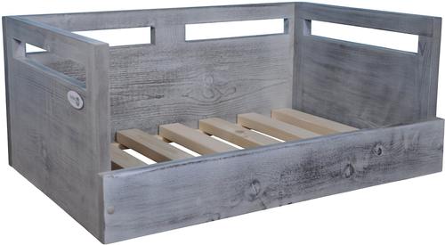 Show full view: Iconic Pet Sassy Paws Wooden Sofa Cat & Dog Bed with Removable Cover, Antique Gray, Small slide 4 of 11