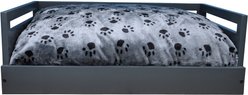 Iconic Pet Sassy Paws Wooden Sofa Cat & Dog Bed with Removable Cover, Black, Large