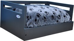 Iconic Pet Sassy Paws Wooden Sofa Cat & Dog Bed with Removable Cover, Black, Large slide 2 of 9