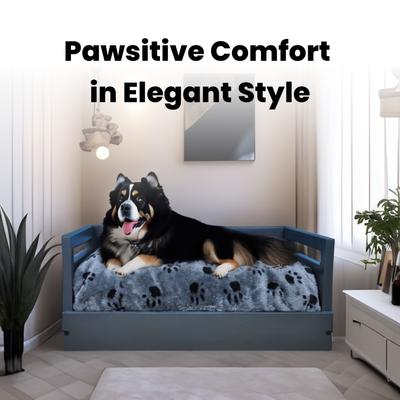 Show full view: Iconic Pet Sassy Paws Wooden Sofa Cat & Dog Bed with Removable Cover, Black, Large slide 8 of 10