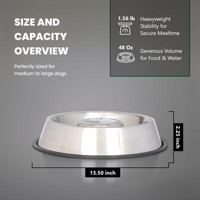 Show full view: Iconic Pet Slow Feed Stainless Steel Dog & Cat Bowl, 2 count, Large slide 9 of 10