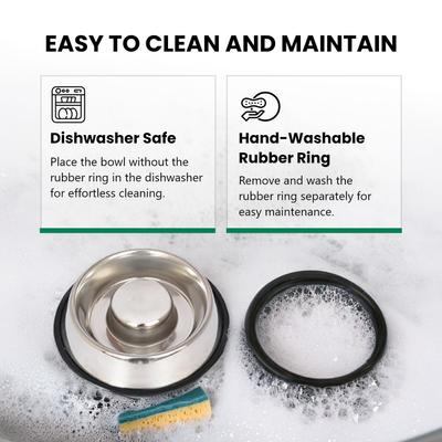 Show full view: Iconic Pet Slow Feed Stainless Steel Dog & Cat Bowl, 2 count, Large slide 8 of 10