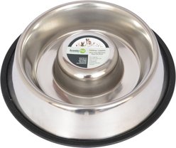 Iconic Pet Slow Feed Stainless Steel Dog & Cat Bowl, 2 count, Small slide 2 of 9