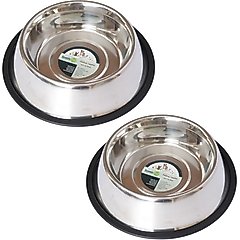 Iconic Pet Stainless Steel Non-Skid Dog & Cat Bowl, 2 count, 2-cup