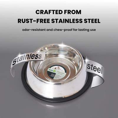 Show full view: Iconic Pet Stainless Steel Non-Skid Dog & Cat Bowl, 2 count, 8-cup slide 6 of 10