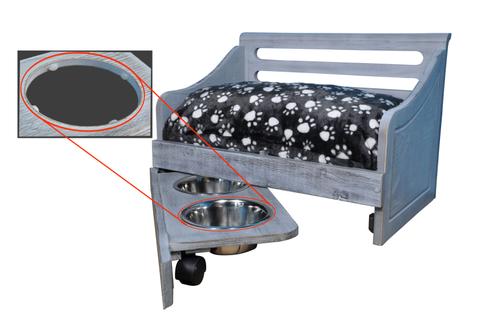 Show full view: Iconic Pet Wooden Feeder Dog Bed, Antique Gray, Medium slide 7 of 7