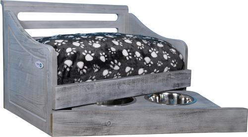 Show full view: Iconic Pet Wooden Feeder Dog Bed, Antique Gray, Medium slide 5 of 7