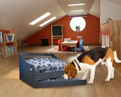 Iconic Pet Wooden Feeder Dog Bed, Charcoal Gray, Small slide 2 of 7