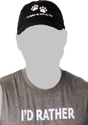 Show full view: I'd Rather Be With My Dog Baseball Hat, Black slide 2 of 3