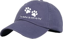 I'd Rather Be With My Dog Baseball Hat, Indigo