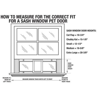 Show full view: Ideal Pet Products Sash Window Flap Cat Door, 27-32 inches slide 2 of 4